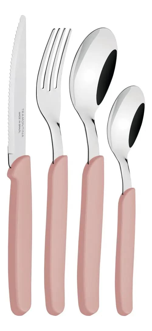Cubiertos Tramontina Juego 24 Pzas Cocina Carmel Set Colores Color Rosa