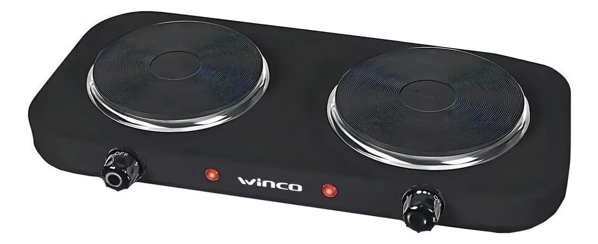 Anafe eléctrico Winco W41 negro