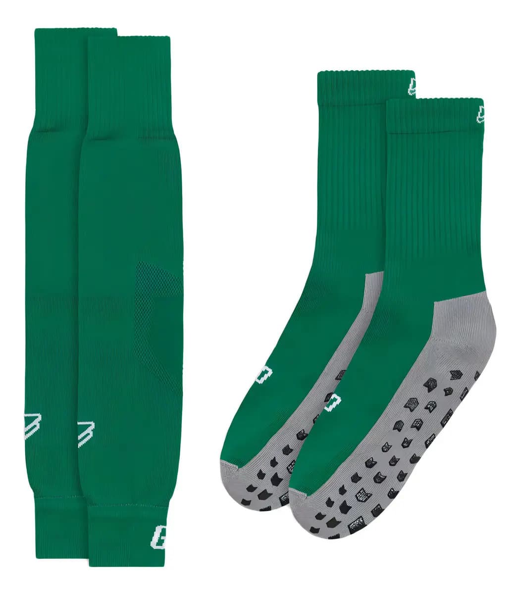 Kit Media y Pantorrillera Antideslizante Floyd Go® para Deporte Verde Talle 41 al 45