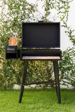 Parrilla A Carbón Vule Nórdica Con Tapa, Brasero Y Ladrillos Refractarios 97cm