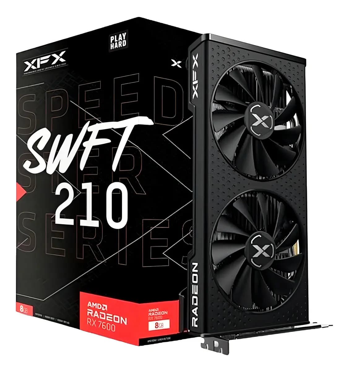 Placa de video XFX SPEEDSTER SWFT21 AMD RX7600 8GB HDMI DDR6
