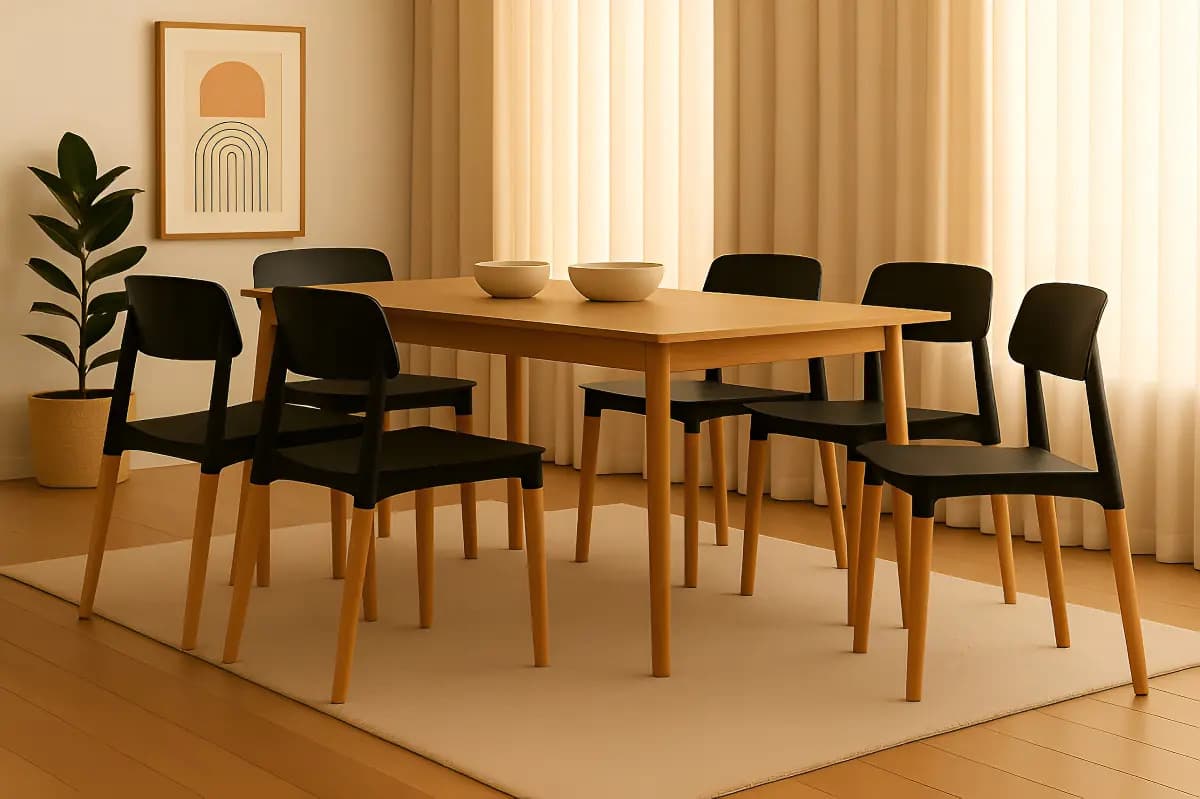 Sillas Milan X6 Nordica Madera Diseño Moderno Novara Baires4 Estructura De La Silla Negro