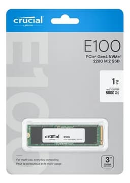 Unidad de Estado Solido Ssd M.2 1tb Crucial E100 Nvme Pcie 4.0 4500/5000 Ct1000e100ssd8