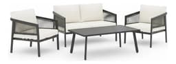 Juego Living Exterior 4 Piezas Simil Ratán Egeo Utile Ctm Negro
