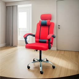Silla Gamer LOL Reclinable con Soporte Lumbar — Malla Roja