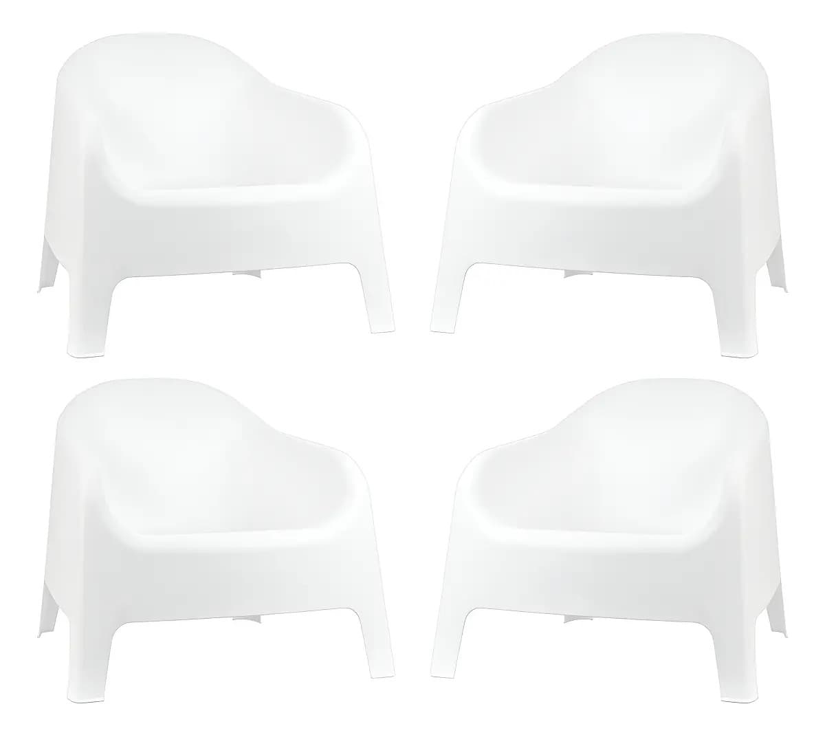 Sillon Skarpo Apilable X4 Jardin Exterior Color Blanco Gardenlife