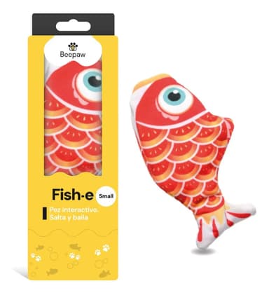 Juguete Interactivo Beepaw Fish-e Small Gatos Catnip Pez Color Naranja