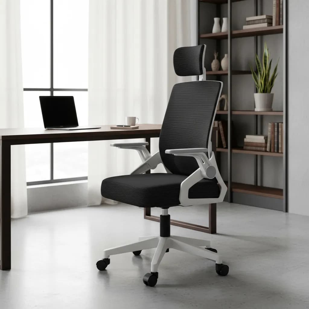 Silla Oficina Ejecutiva Escritorio Ergonomica Gerencial Pc Smart Tech ERGO-1 Color Blanco Tapizado Mesh
