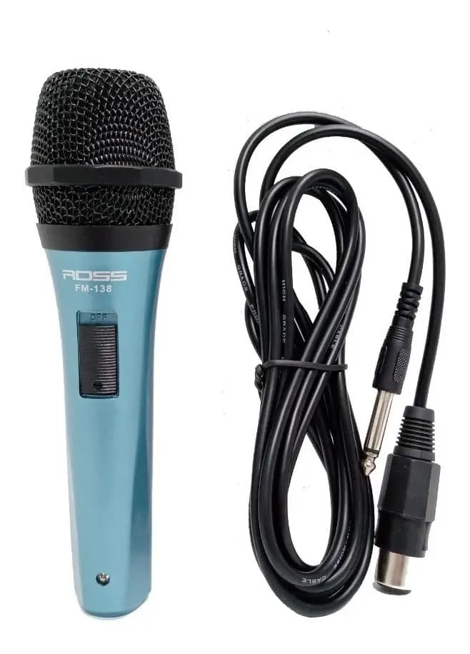 Microfono Ross Fm138 Cantante Karaoke Color Azul