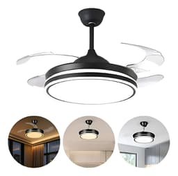 Ventilador de Techo Retráctil RelexTech 42" Luz LED Control Remoto Aspas Invisibles