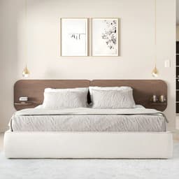 Respaldo Flotante 2 Plazas Cama Sommier De 180 A 200cm Color Nogal