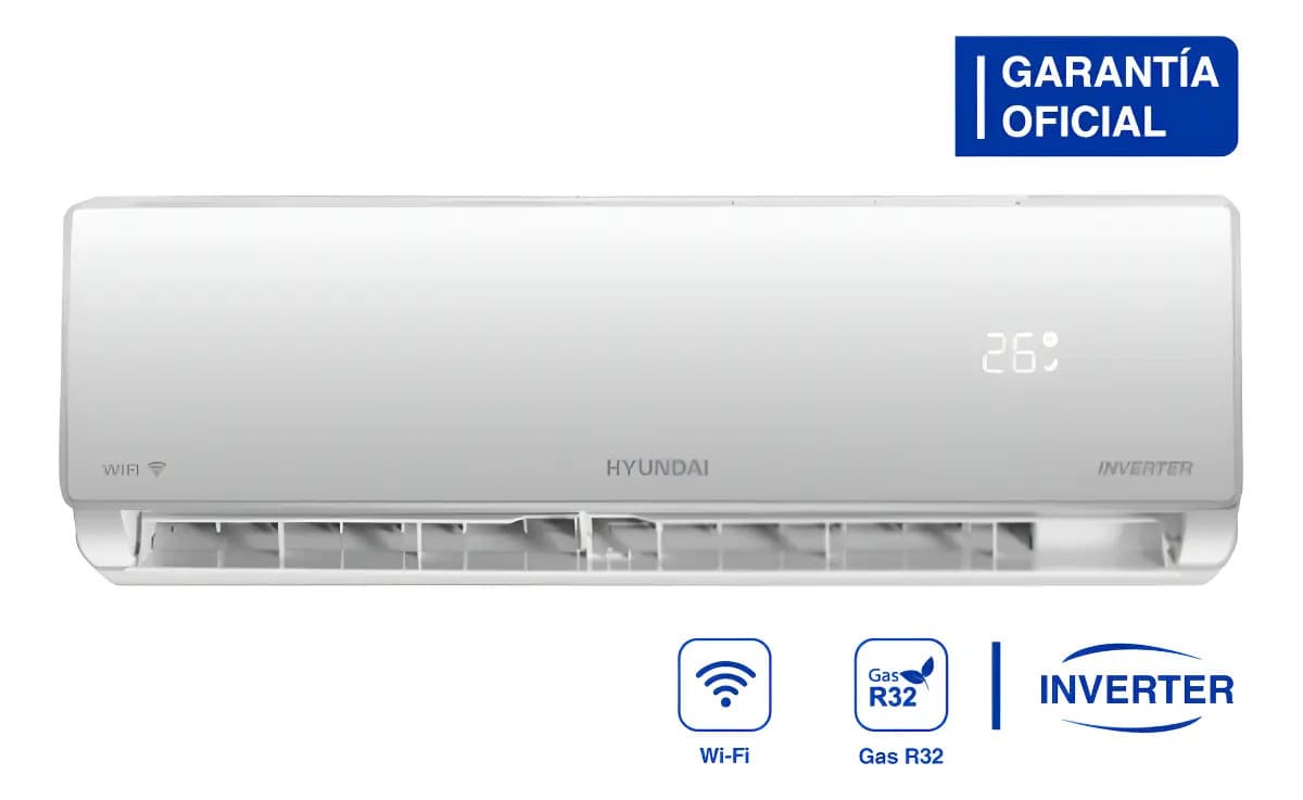 Aire Acondicionado Split Hyundai Inverter Wi-Fi Frío/Calor Blanco 4300 Frigorías / 5000W HY11INV-5000FCW (Control por App)