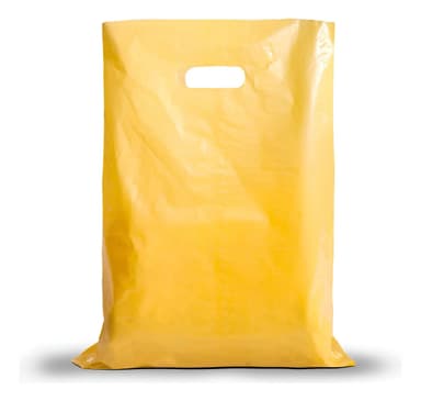 Bolsa Riñón Con Manija 20x30 Color Amarillo Resistente Polinea Pack X 50 Unidades