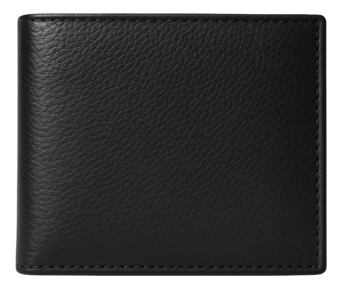 Billetera Hombre Cuero Simil Tarjetero Basica Elegante Color Negro Diseño De La Tela Liso