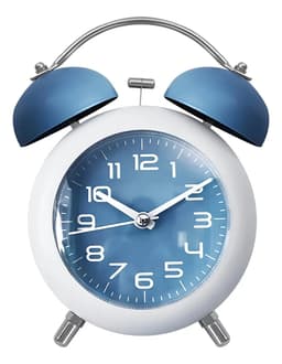 Reloj Despertador Dakota Vintage Analógico Campana Deco Luz Nocturna Color Azul Blanco