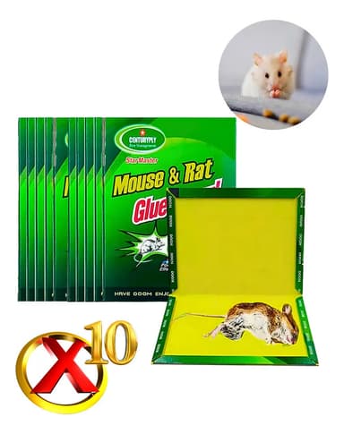 Pack X10 Placa Trampa Atrapa Rata Roedores Ratones Pegamento