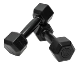 Par De Mancuernas 1kg C/u Pesas Recubiertas Premium Fitnesas Color Negro