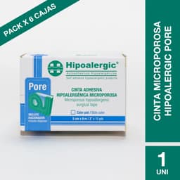 Hipoalergic Pore Tela Adhesiva 5.00cm X 9 Mts X 6 Unidades
