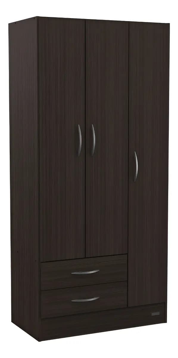 Placard Mosconi Pack con 3 Puertas y 2 Cajones Chocolate