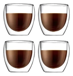 4 Tazas Vidrio Doble Pared 150ml Térmicas Benabi Apta Microondas