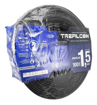 Cable Unipolar Normalizado 1.5mm Rollo X 100 Mtr Trefilcon Cubierta Negro