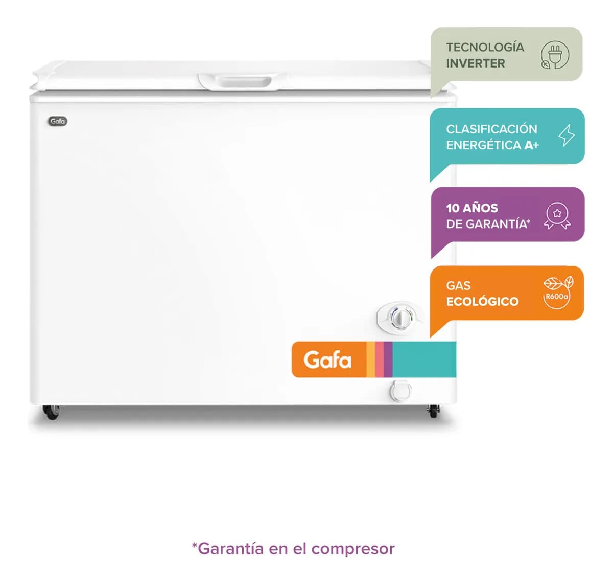 Freezer Inverter Gafa FGHI300B 280lts 4 Temperaturas Blanco