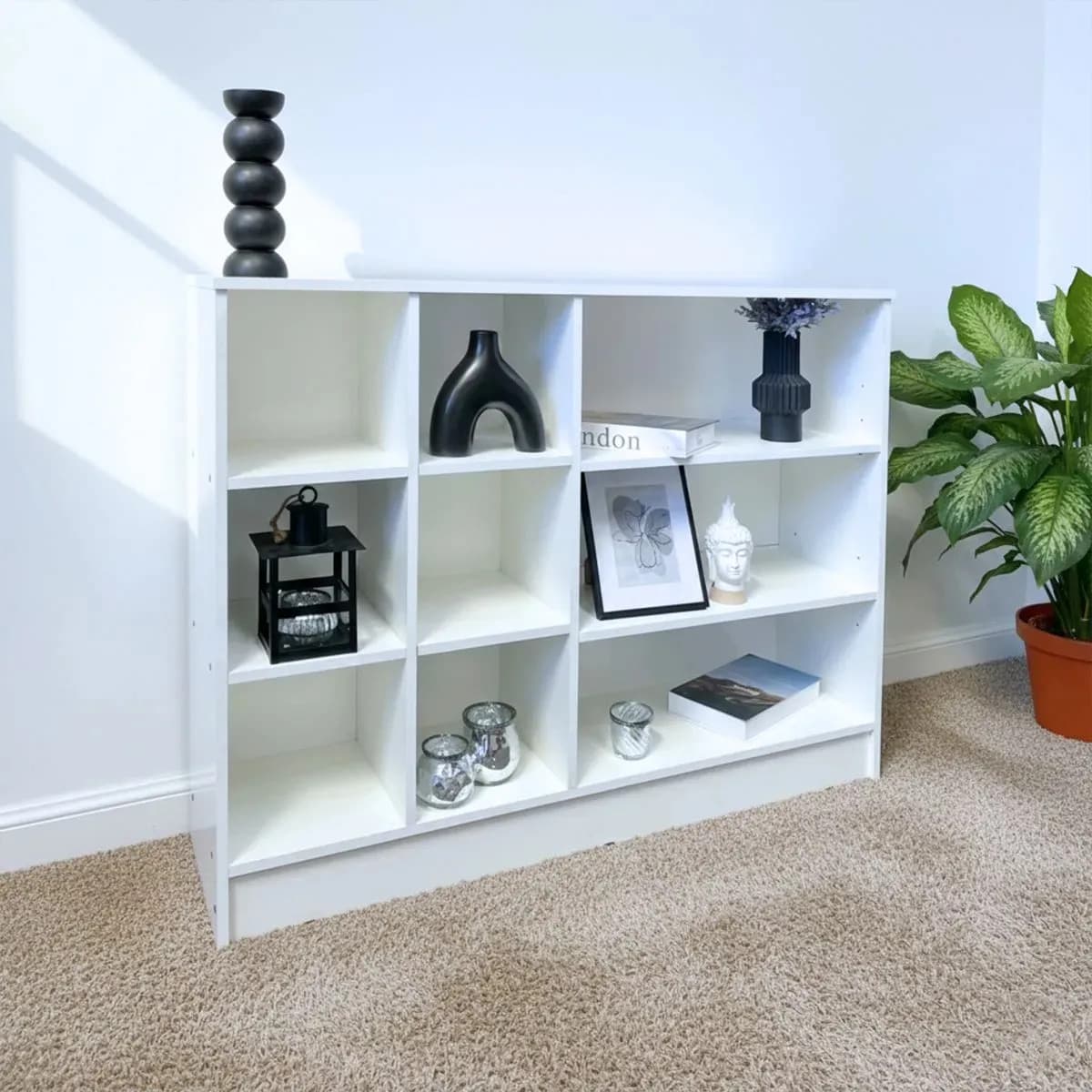 Mesa Tv Lcd Led Rack Audio 1,20m 9 Cubos Blanco
