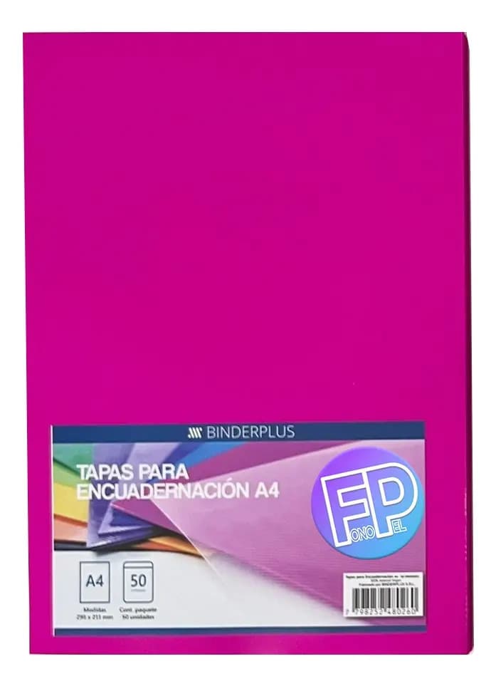 Tapa A4 Polipropileno Binderplus Magenta Espiral Brillante X50