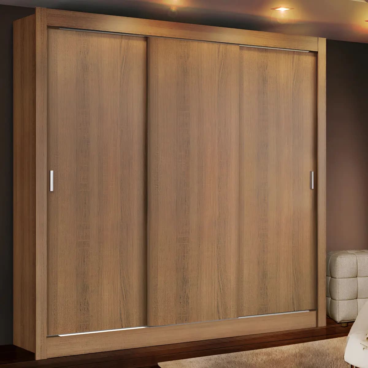 Placard Madesa Monaco 3 Puertas Corredizas 1.70x2.05 Marrón Modelo XA10935Z