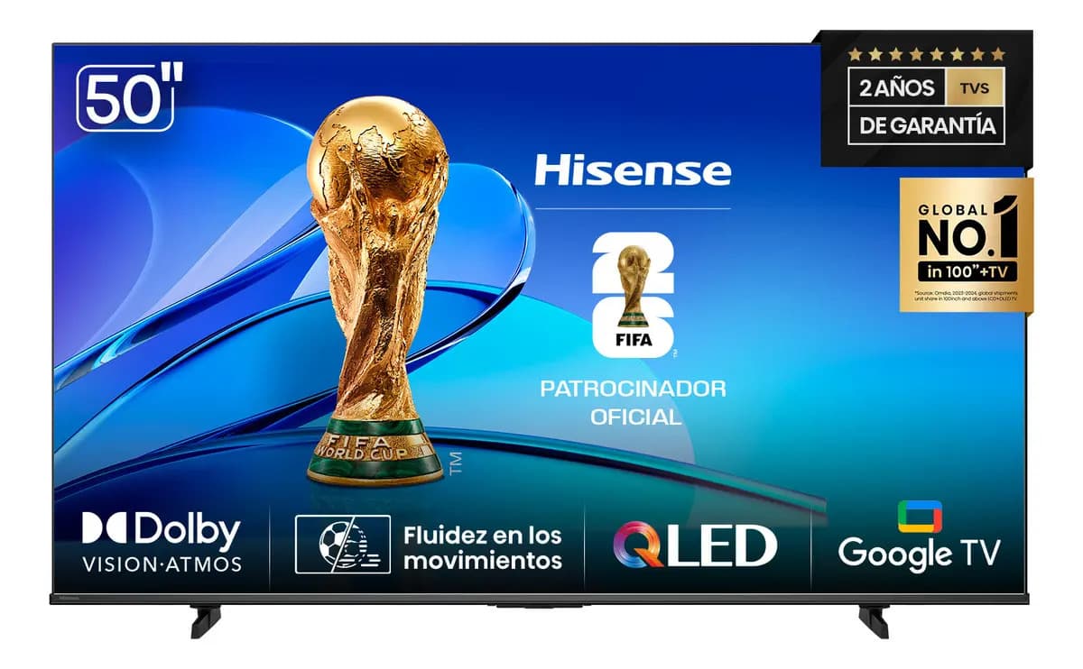 Smart TV Hisense Qled 50'' UHD 4K Google Tv 50Q6N