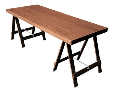 Mesa Tablon Caballetes 180x80 Maciza Moderna Quincho Madera Color Cedro