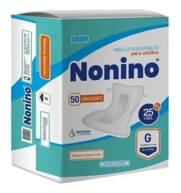 50 Pañales Descartables Para Adulto Nonino Grande