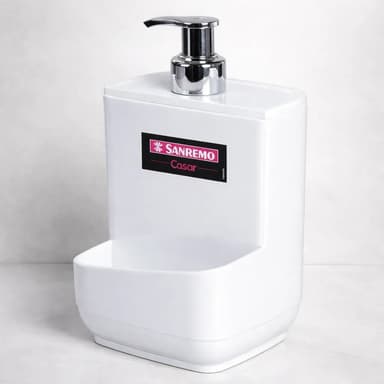 Dispenser Detergente Dosificador Portaesponja 500ml Sanremo Blanco