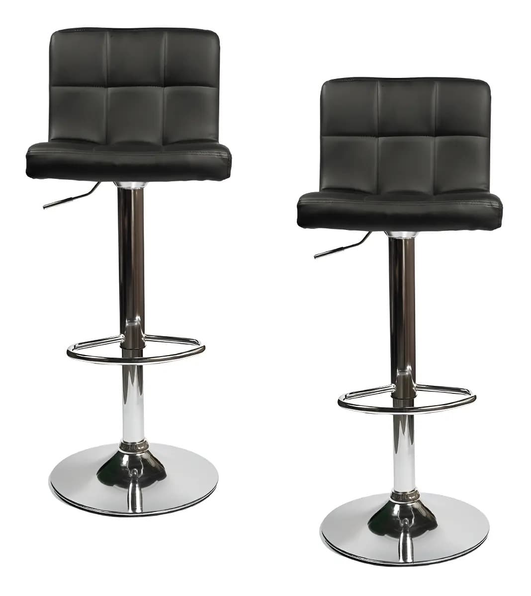 Banqueta Taburete Desayunador Sillon Barra Bar Acolchado X2 Color Negro