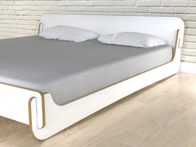 Cama Minimalista 2x1,80 Blanca Dos Plazas Tatami Desarmable Blanco