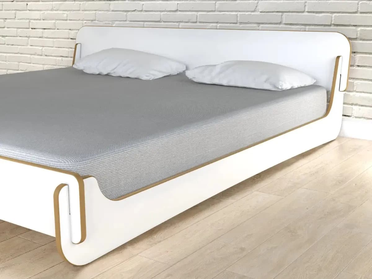 Cama Minimalista 2x1,80 Blanca Dos Plazas Tatami Desarmable Blanco