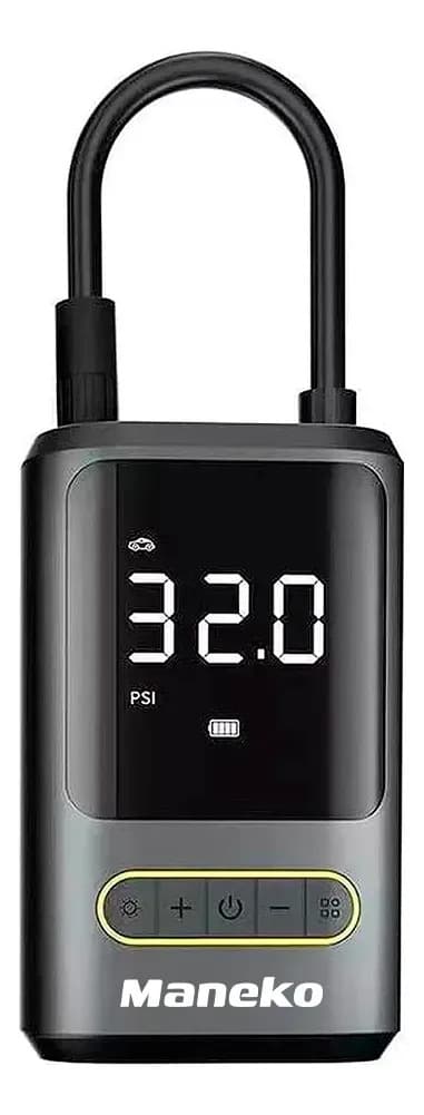 Compresor De Aire Portatil Inflador Recargable Maneko Auto Negro 50hz Monofásica