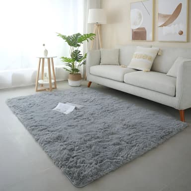 Queny Home Shaggy alfombra nórdica 2 M gris claro