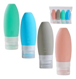Botellas Silicona Set X4 Contenedores 90 ml Neceser Para Viaje Veoquiero