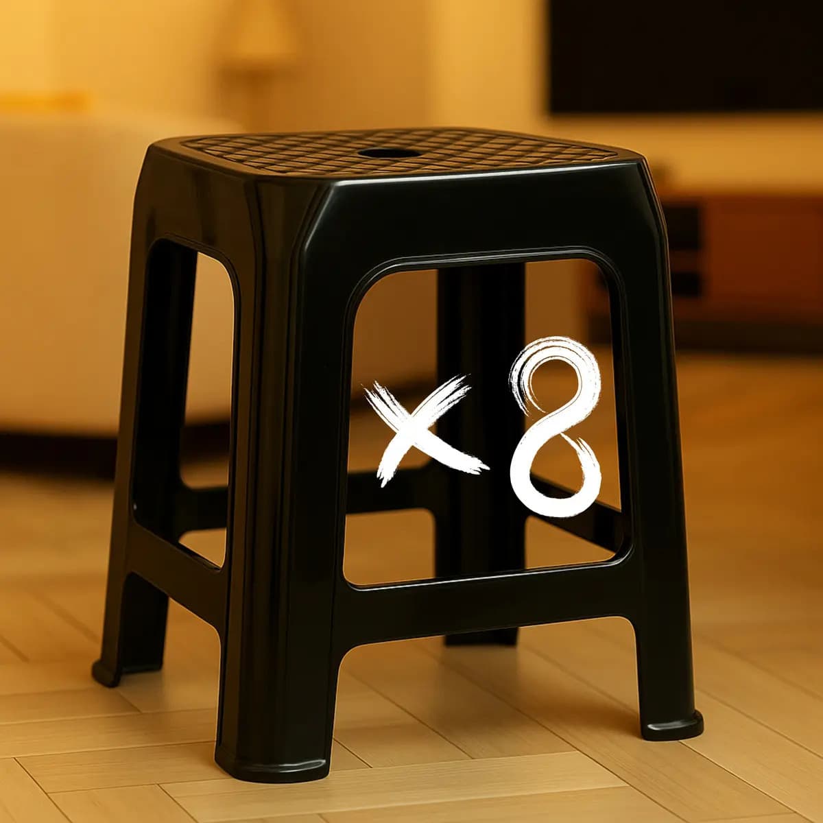Banqueta Apilable Reforzada Pack X8 Banquito Silla Sufin