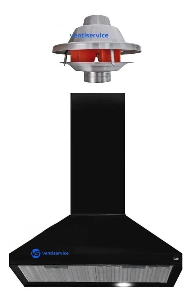 Campana Cocina Ventiservice Piramide 60cm Extractor Exterior Color Negro