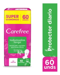 Protectores Diarios Carefree Ajuste Tanga Sin Perfume X 60 U