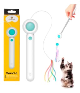Juguete Para Gatos Beepaw Wand-e Vara Telescopica Con Laser Color Celeste