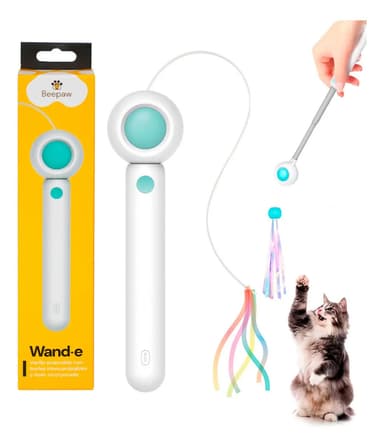 Juguete Para Gatos Beepaw Wand-e Vara Telescopica Con Laser Color Celeste