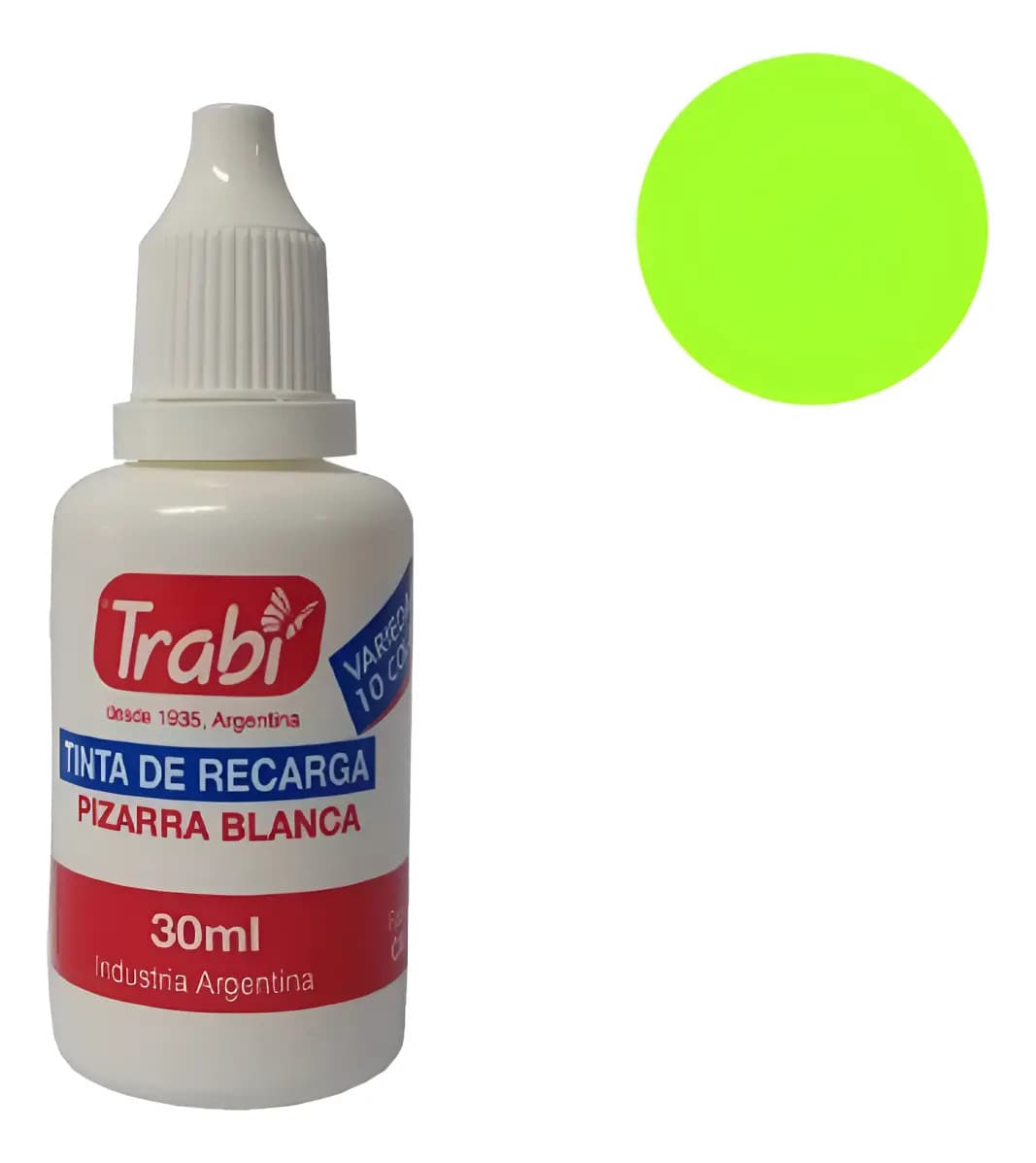 Tinta Recarga Marcador De Pizarra 450 30ml Trabi Color Lima