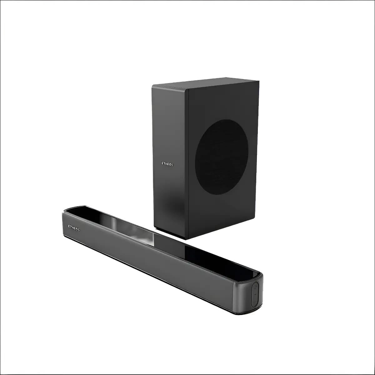 Barra De Sonido 2.1 Con Subwoofer 70w Bluetooth Etheos Color Negro Frecuencia 60