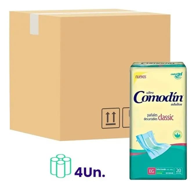Pañal Recto Clasico Descartable Eg Comodin 20u Bulto X4un