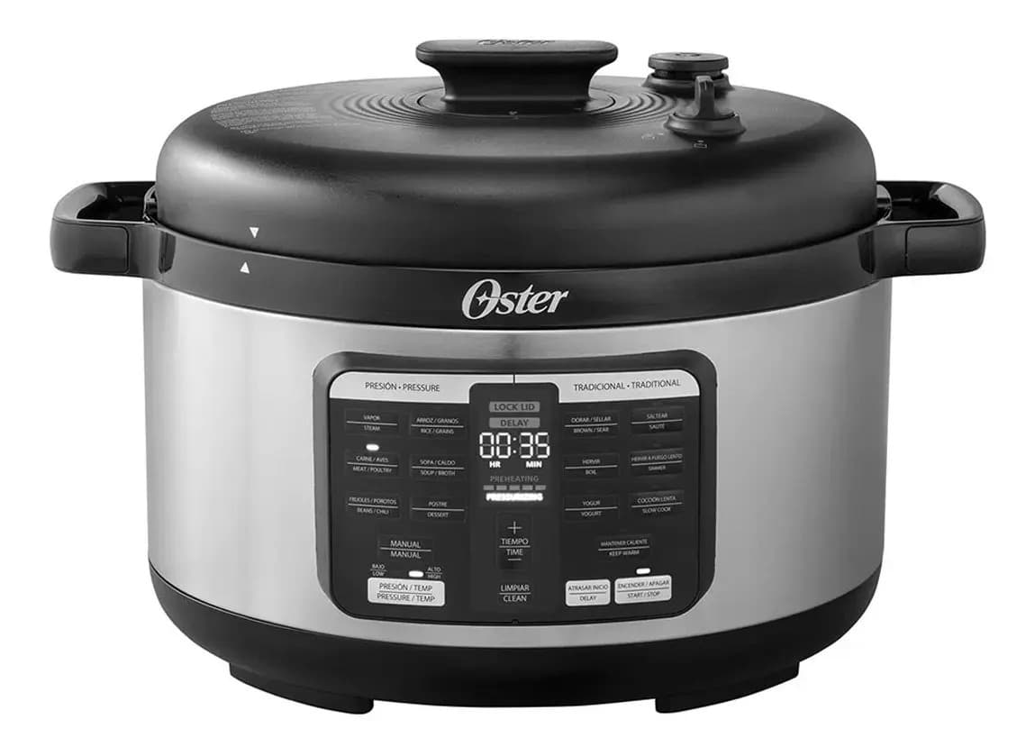 Multiolla Rápida Oster OSCKSTPCECOV57 Ovalada Con 15 Funciones 5.7L Color Acero Inox