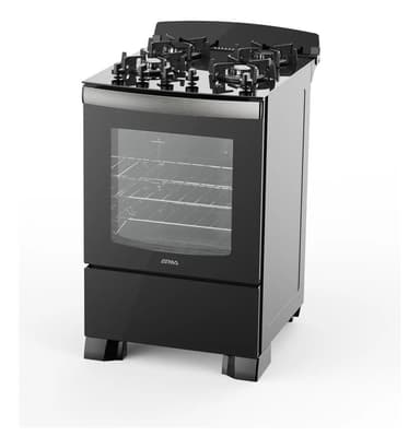 Cocina Multigas Atma CCM056 Negra 56cm 4 Hornallas
