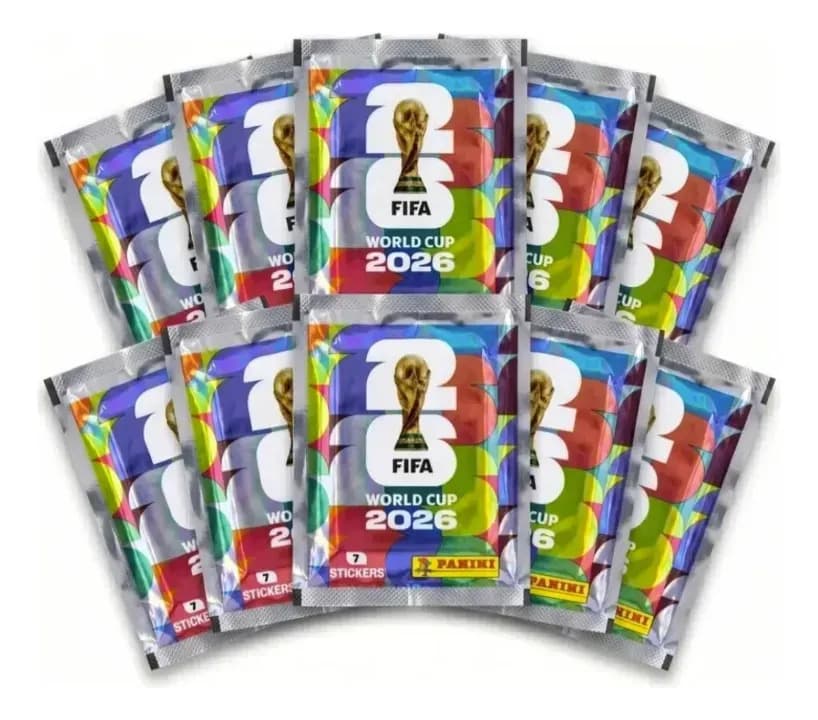 Figuritas Mundial 2026 X50 Paquetes Sobre Panini Copa Mundial 2026 Jugadores Y Escudos